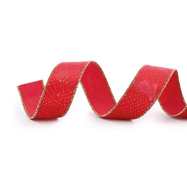 Fita Decorativa Aramada - Vermelho - 3,8x914cm   - 1 unidade - Cromus - Rizzo