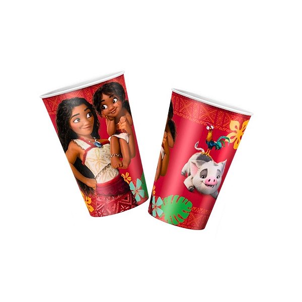 Copo Papel 180ml - Moana 2 - 8 unidades - Regina - Rizzo