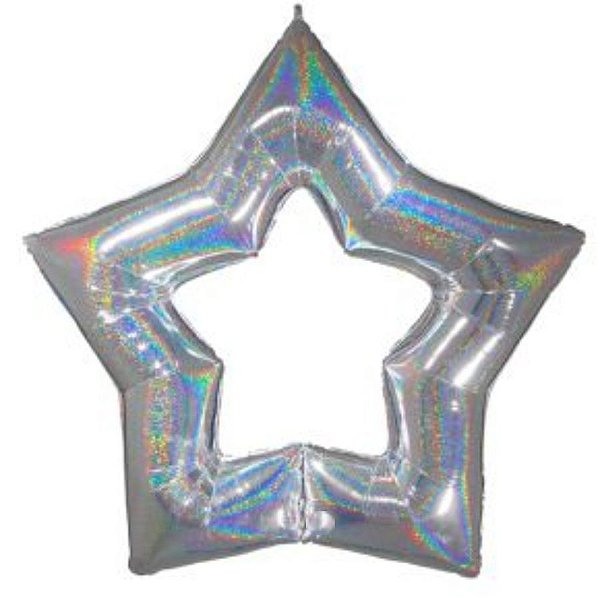 Balão de Festa Metalizado 48'' 122cm - Link-Star Glitter Silver - 1 unidade - Rizzo