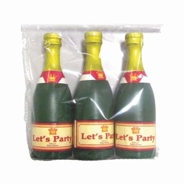 Peso para Balão - Garrafinha Lets Party - 50gr - 3 unidades - Rizzo
