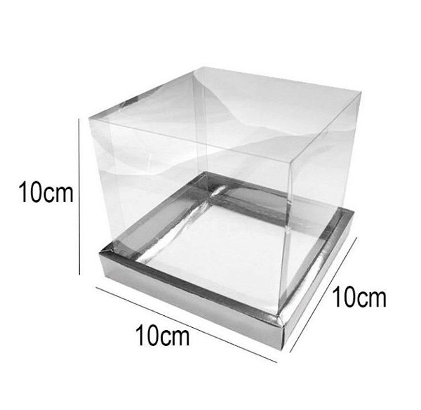 Caixa para Panetone 100g 10cm x 10 Prata 10 unidades Assk Rizzo Confeitaria