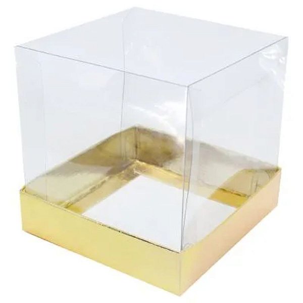 Caixa para Bolo (17cm x 17cm) Ouro - 5 unidades - ASSK - Rizzo