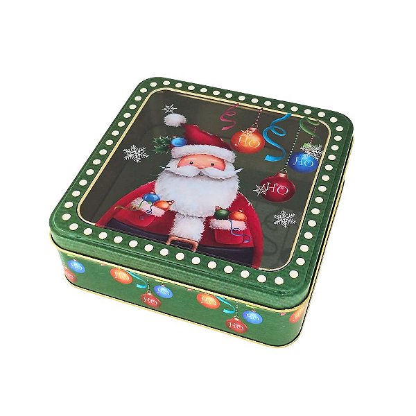 Lata De Metal De Natal Com Visor - Papai Noel - 15cm - 1 unidade - Art Lille - Rizzo