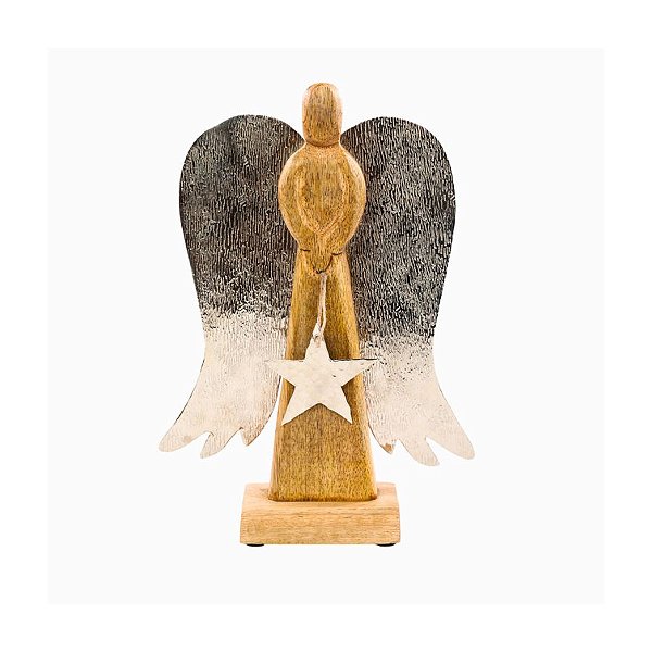 Enfeite Rústico De Natal - Anjo Cru - 44cm - 1 unidade - Cromus - Rizzo
