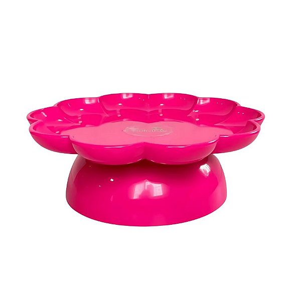 Bandeja Flower Com Pé - 180mm - Rosa Pink - 1 unidade - Só Boleiras - Rizzo