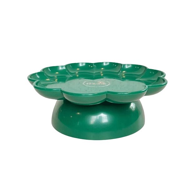 Bandeja Flower Com Pé - 180mm - Verde Folha - 1 unidade - Só Boleiras - Rizzo