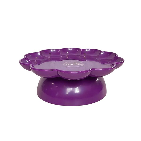 Bandeja  Flower Com Pé - 180mm - Roxo - 1 unidade - Só Boleiras - Rizzo