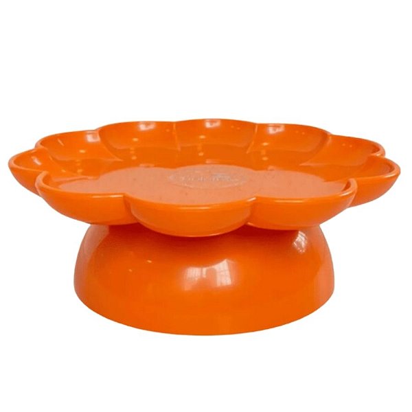 Bandeja Flower Com Pé - 205mm - Laranja - 1 unidade - Só Boleiras - Rizzo