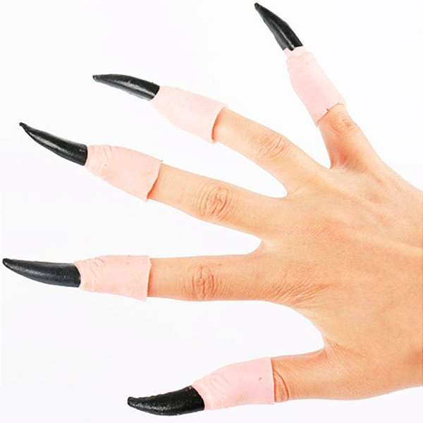Dedo de Bruxa com Unha Preto - 6cm - 10 unidades - Rizzo - Rizzo