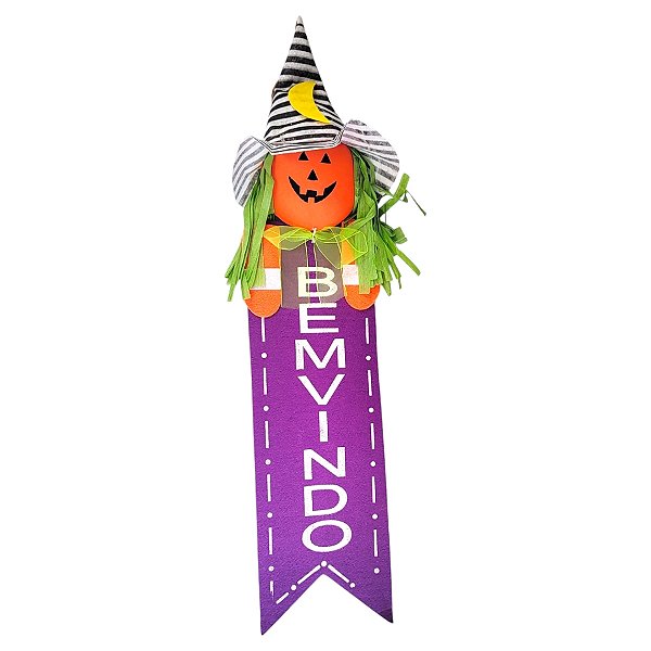 Enfeite de Pendurar de Halloween - Abóbora Roxo - 58x13cm - 1 unidade - Rizzo - Rizzo
