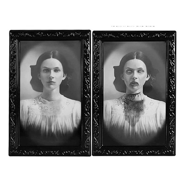 Enfeite de Halloween - Quadro 3D Moça - 22x27cm - 1 unidade - Rizzo - Rizzo