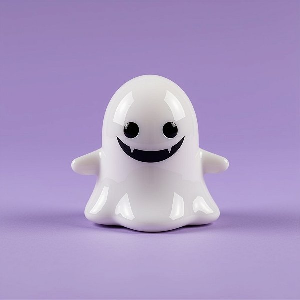 Enfeite Decorativo De Halloween - Fantasma Sorriso Piscante - 5,5x4,5cm - 1 unidade - Rizzo