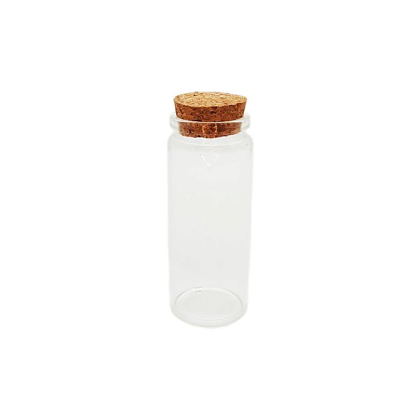 Pote de Vidro com Tampa de Rolha 50ml - 9x3,5cm - 1 unidade - Rizzo