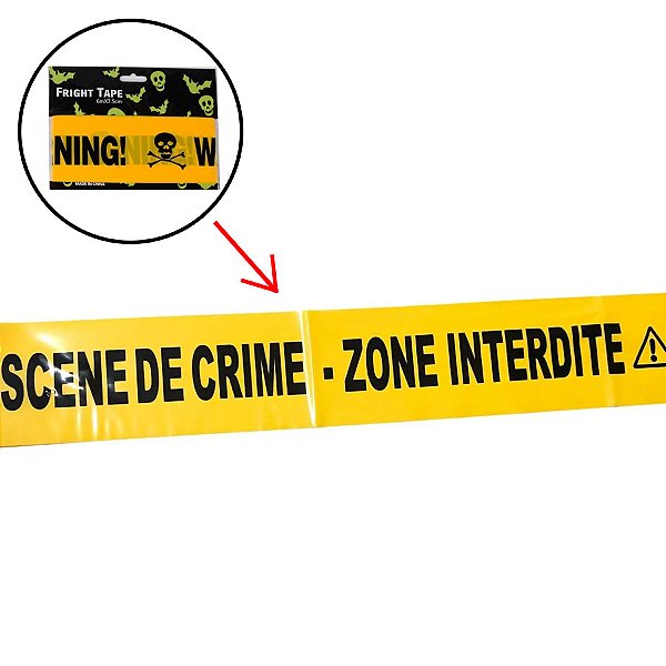 Faixa Decorativa Halloween - Scene de Crime Zone Interdite - Amarelo - 1 unidade - Rizzo