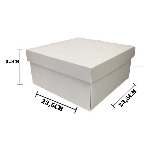 Caixa Quadrada - Branca - C/ Tampa - 23,5x9,5cm - 1 unidade - Rizzo