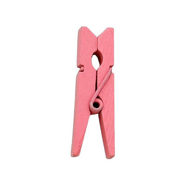 Mini Prendedor de Madeira Rosa Claro 3,5cm - 50 Unidades - Rizzo