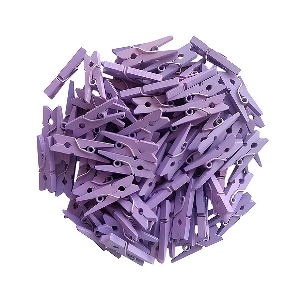 Mini Prendedor de Madeira Lilás 2,5cm - 50 Unidades - Rizzo
