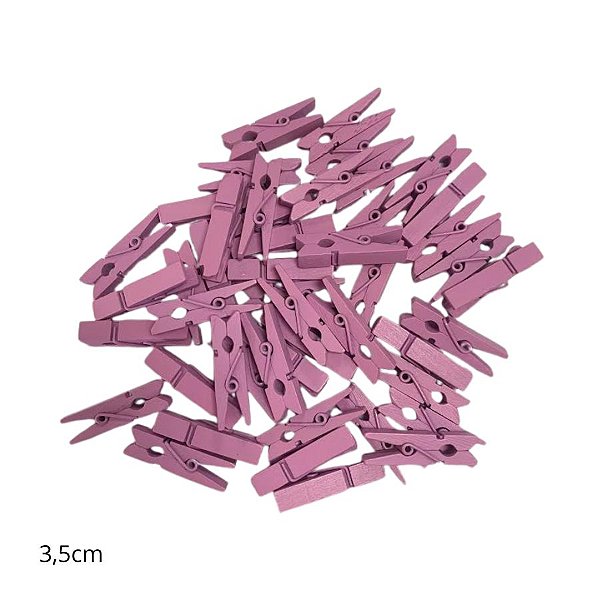 Mini Prendedor de Madeira Lilas 3,5cm - 50 Unidades - Rizzo