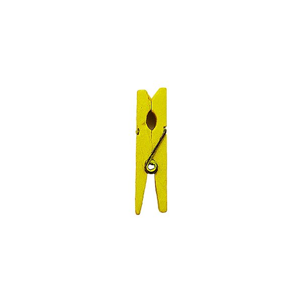 Mini Prendedor de Madeira Amarelo Esverdeado 3,5cm - 50 Unidades - Rizzo