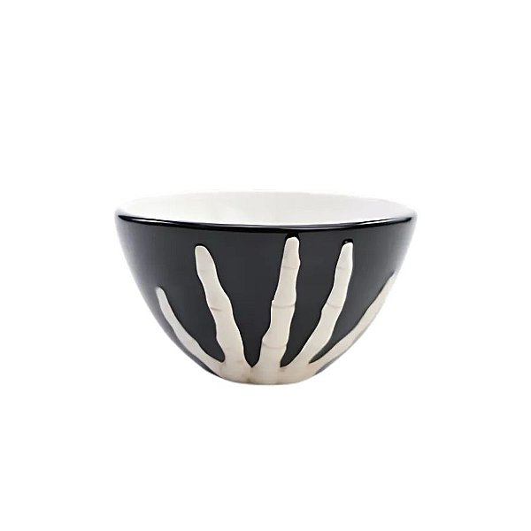 Tigela de Cerâmica Mão De Esqueleto - 17x8cm - 1 unidade - Cromus - Rizzo