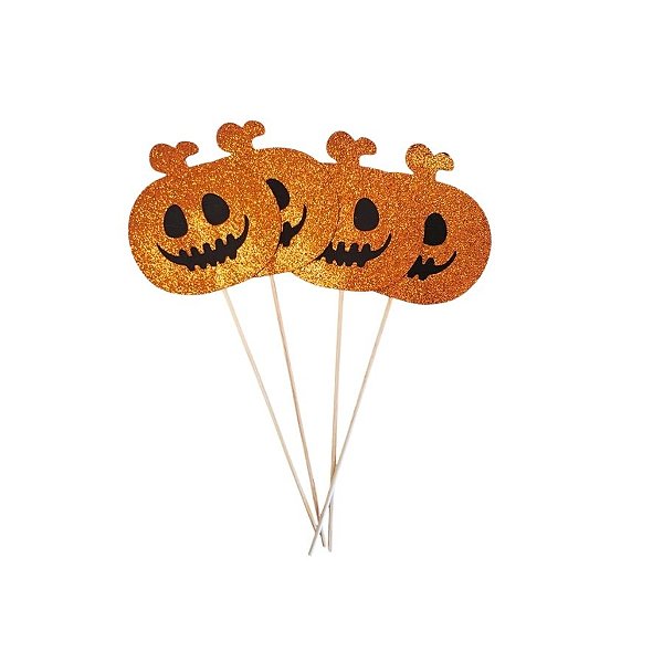 Palito Decorativo Halloween - Abobora - 29cm - 5 unidades - Rizzo