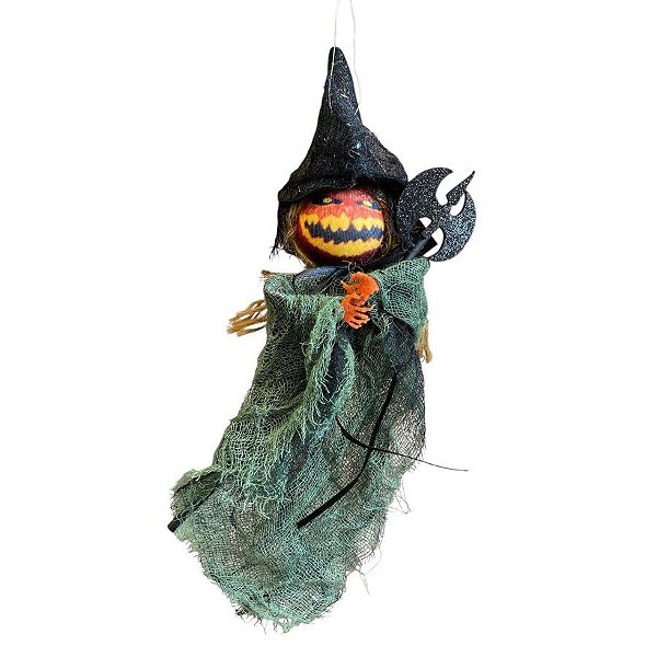 Enfeite de Pendurar Halloween - Bruxa Verde - 27cm - 1 unidade - Cromus - Rizzo