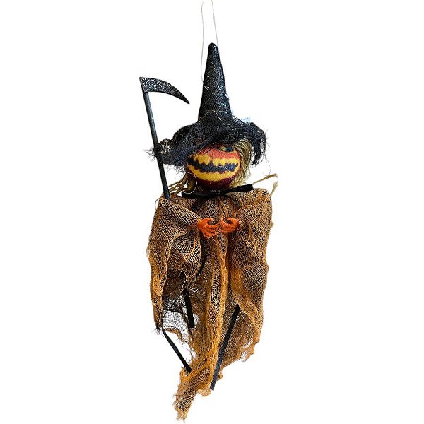 Enfeite de Pendurar Halloween - Bruxa Laranja - 27cm - 1 unidade - Cromus - Rizzo