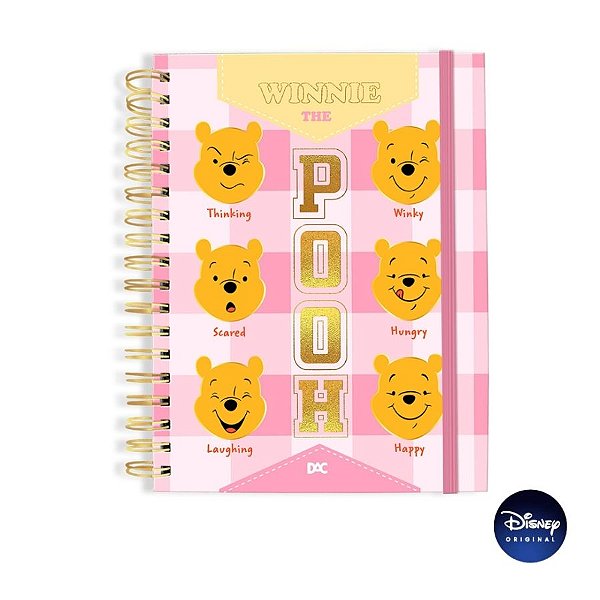Caderno Smart Univ. Com Folhas Reposicionáveis - Ursinho Pooh - Ref. 4496 - Disney Original - 1 unidade - DAC Art - Rizz