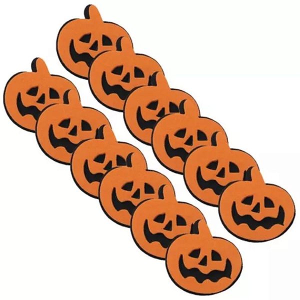 plique Decorativo EVA de Halloween - Abóbora - 5cm - 12 unidades - Rizzo
