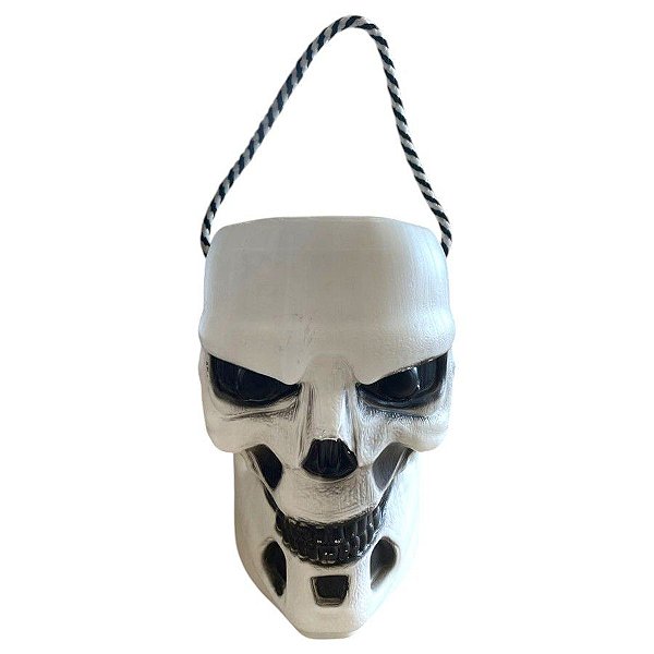 Cesta de Halloween Caveira Branca - 20cm - 1 unidade - Rizzo