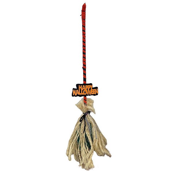 Enfeite Decorativo Halloween - Vassoura Laranja - 1 unidade - Rizzo