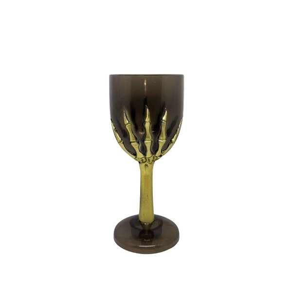 Taça Para Festa - Preta Com Mão Dourada - Halloween - 1 unidade - Rizzo