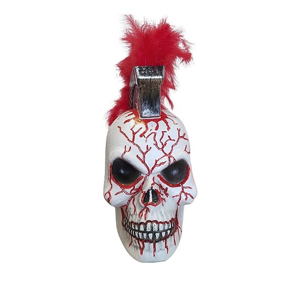 Enfeite Decorativo Halloween - Crânio Com Detalhes Vermelho - 35cm - 1 unidade - Rizzo