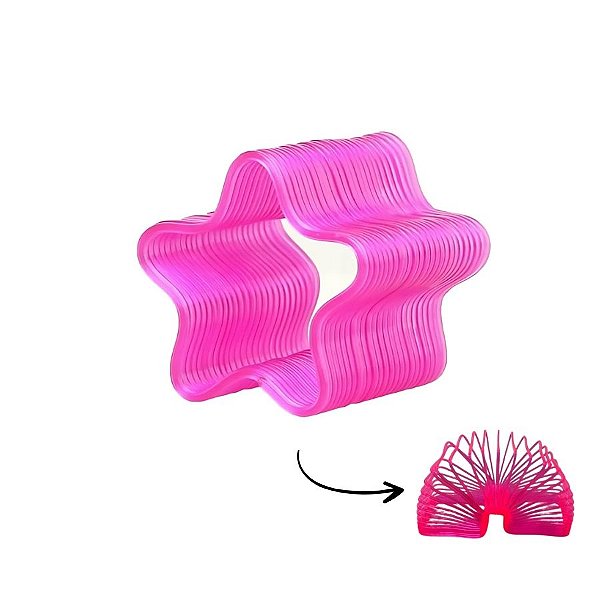 Estrela Rosa Lembrancinha Brinquedo Mola Maluca Estrela - Rosa - 1 unidade - Rizzo