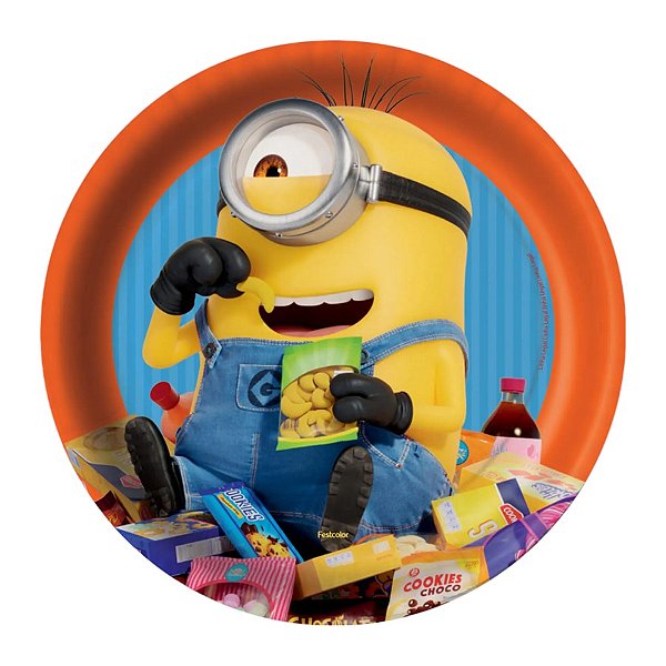 Prato Redondo Meu Malvado Favorito 4 - 8 unidades - FestColor - Rizzo