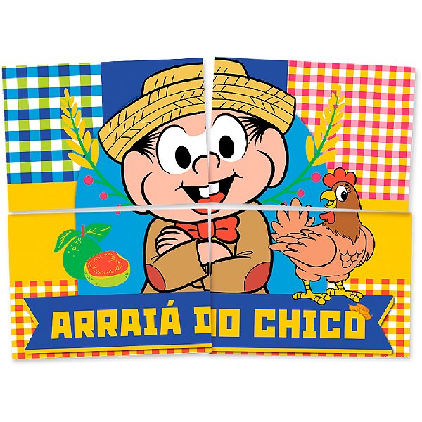 Kit Decorativo 4 partes - Chico Bento - 90x64cm - 1 unidade - FestColor - Rizzo