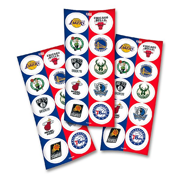 Adesivo Redondo - NBA - 30 unidades - FestColor - Rizzo