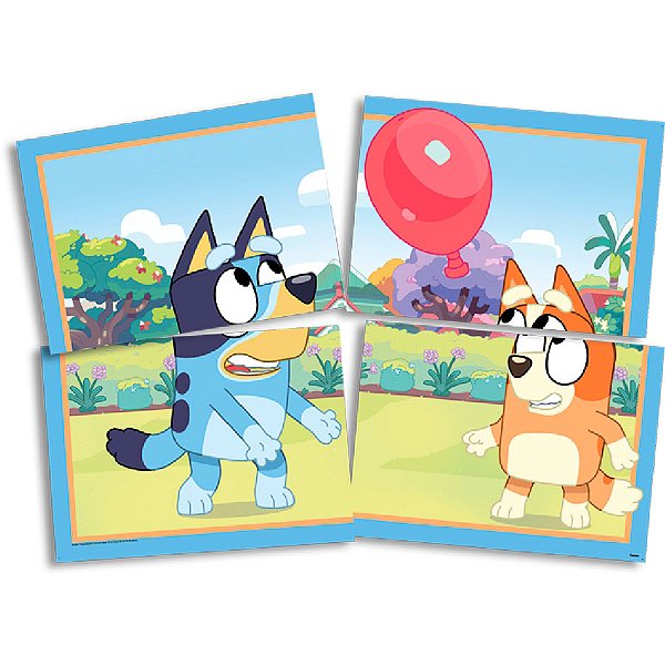 Painel 4 Lâminas - Bluey - 1 unidade - Festcolor - Rizzo
