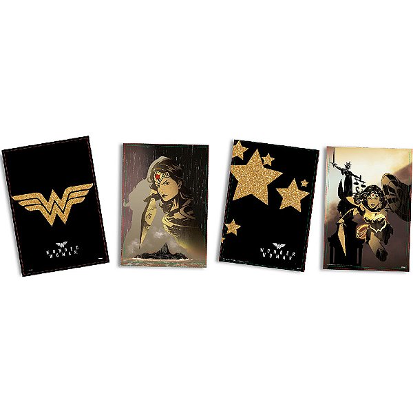 Quadros Decorativos - Mulher Maravilha Luxo - 4 unidades - Festcolor - Rizzo