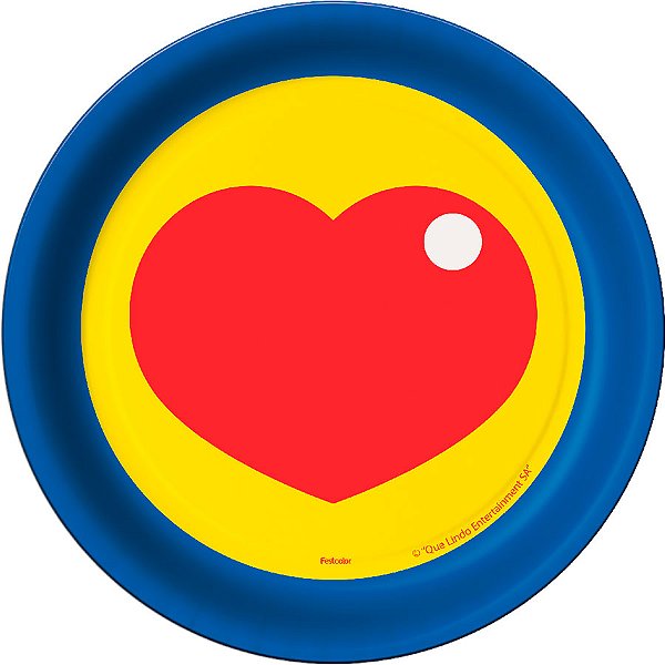 Prato de Papel Redondo - Um Herói do Coração - 8 unidades - Festcolor - Rizzo