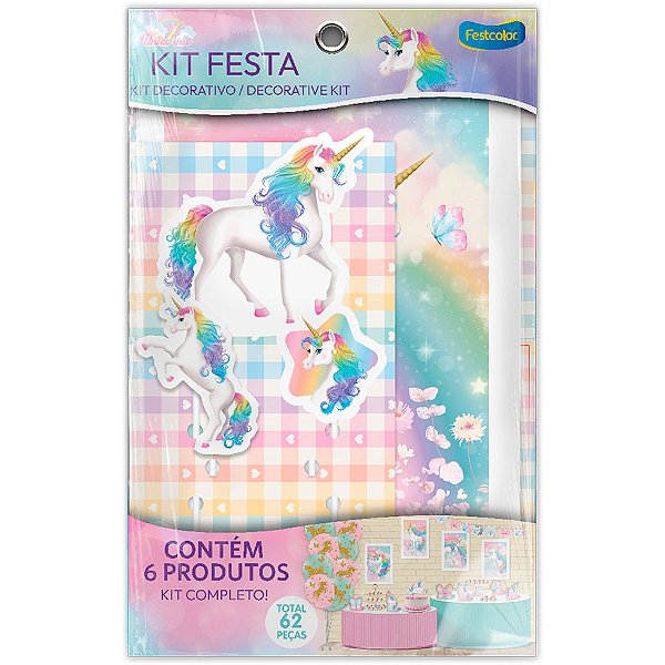 Kit Festa Unicórnio - 1 unidade - Festcolor - Rizzo