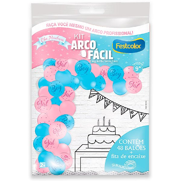 Kit Arco Fácil - Chá de Revelação - 1 unidade - Festcolor - Rizzo