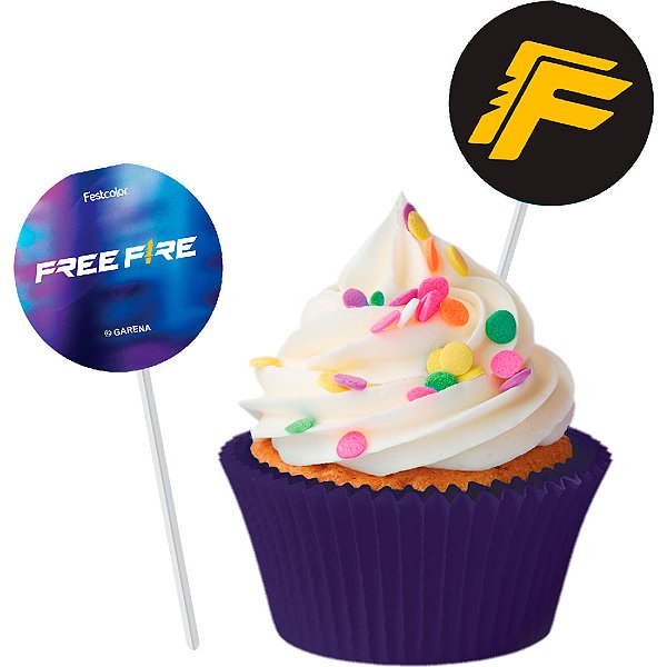 Pick Decorativo para Doces - Free Fire - 8 unidades - Festcolor - Rizzo