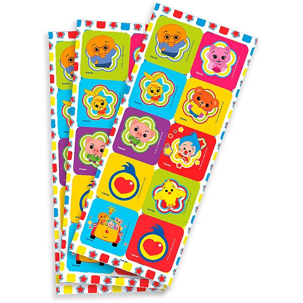 Adesivo Quadrado - Plim Plim, um herói do coração - 30 unidades - Festcolor - Rizzo