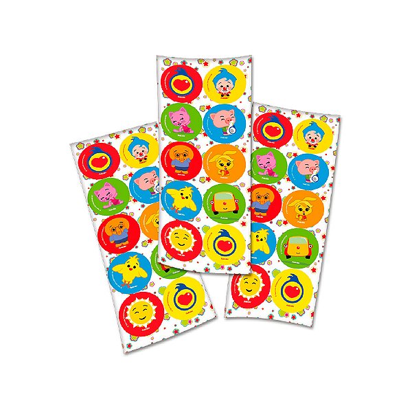 Adesivo Redondo - Plim Plim, um herói do coração - 30 unidades - Festcolor - Rizzo