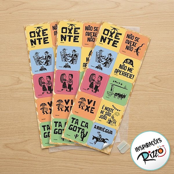 Adesivo Quadrado Festa Junina - Sertão - 30 unidades - Festcolor - Rizzo