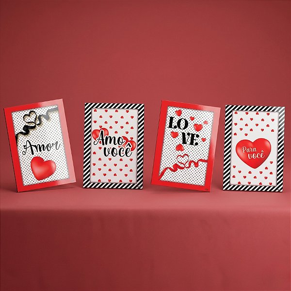 Quadros Decorativos - Amor - 4 unidades - Festcolor - Rizzo