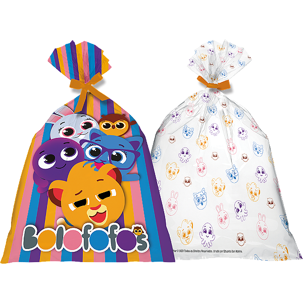 Sacola Plástica Festa Bolofofos - 08 unidades - Festcolor - Rizzo Festas