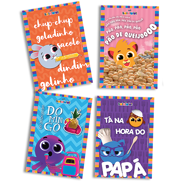 Quadros Decorativos Festa Bolofofos - 04 unidades - Festcolor - Rizzo Festas