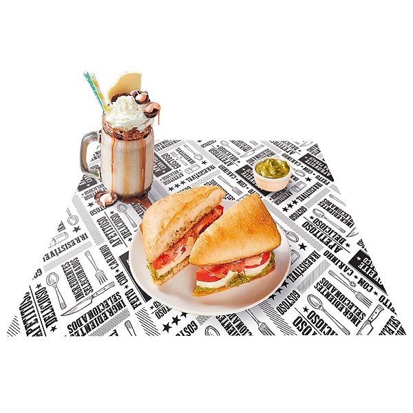 Jogo Americano Preto e Branco - 50 unidades - Food Service Festcolor - Rizzo Embalagens